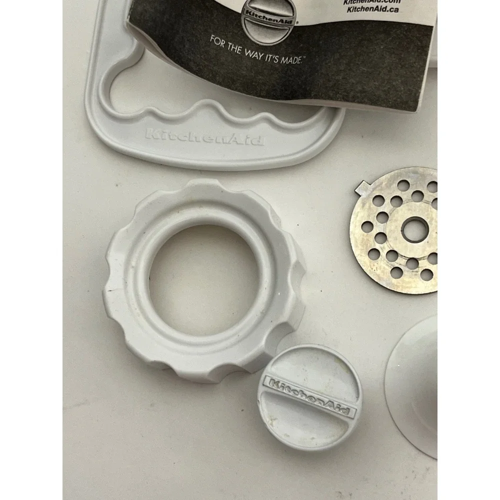 KitchenAid Food Grinder and Sausage Stuffer Attachment Set FGA SSA White Silver